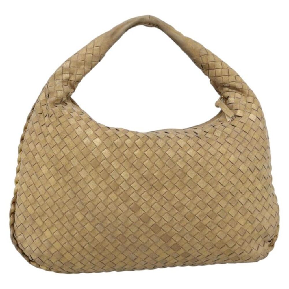 Bottega Veneta Intrecciato Leather Gold Leather Handbag